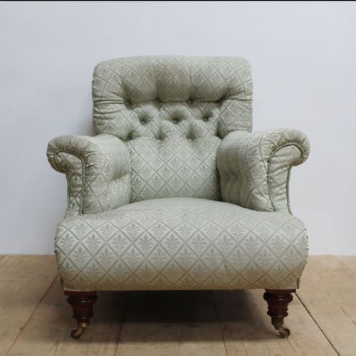 button back howard style armchair - CATEGORY: ANTIQUE CHAIRS - DATED 19TH CENTURY