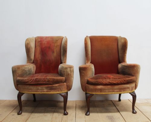 pair of 19th century wing chairs - CATEGORY: ANTIQUE CHAIRS - DATED 19TH CENTURY