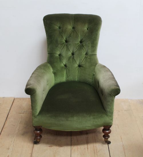 19TH CENTURY BUTTON BACK ARMCHAIR - ADDITIONAL PHOTO 3
