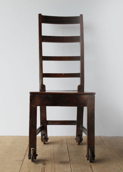 19TH CENTURY CHAIR ON WHEELS - ADDITIONAL PHOTO 1