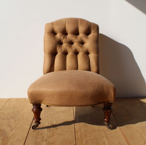 19TH CENTURY BUTTON BACK SLIPPER CHAIR - ADDITIONAL PHOTO 3