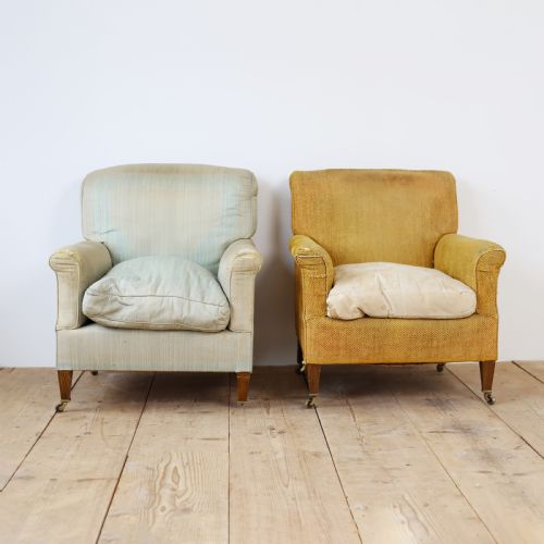 pair of howard and sons armchairs - CATEGORY: ANTIQUE CHAIRS - DATED 1950
