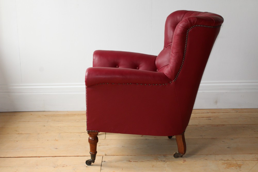Matched Pair of Leather Club Chairs View III