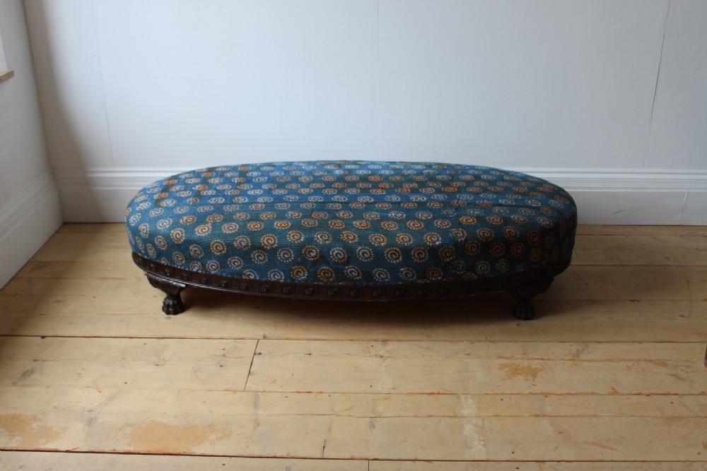 19th Century Carved Wood Ottoman