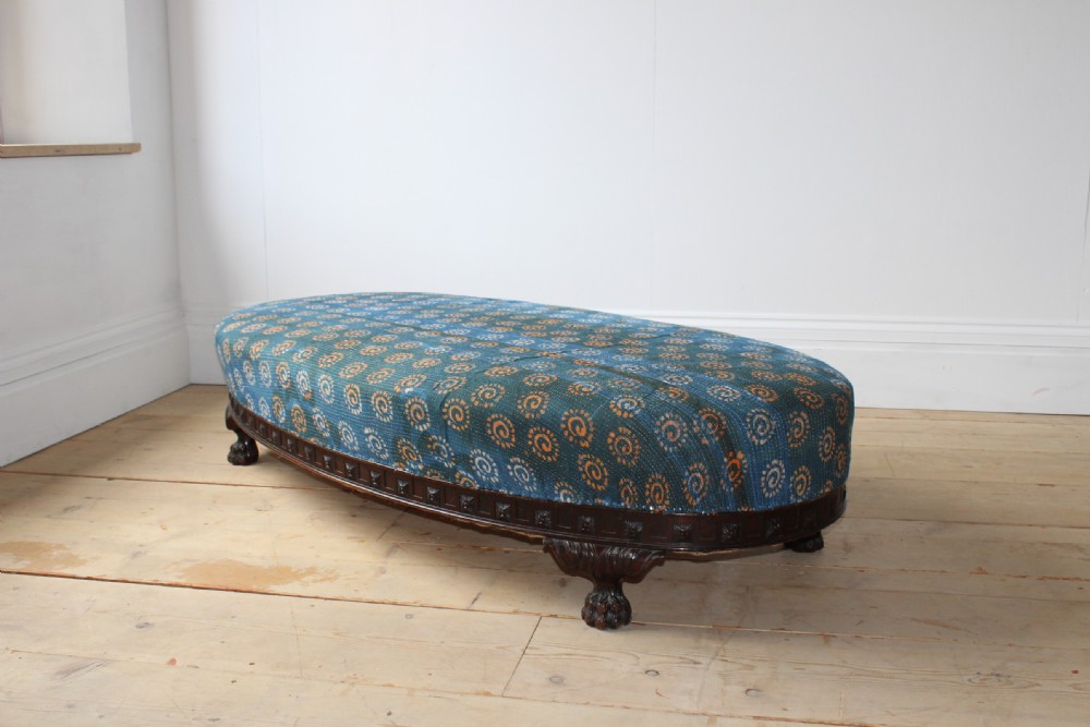 19th Century Carved Wood Ottoman View II