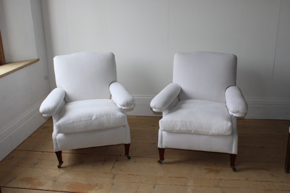Pair of Howard Style Armchairs