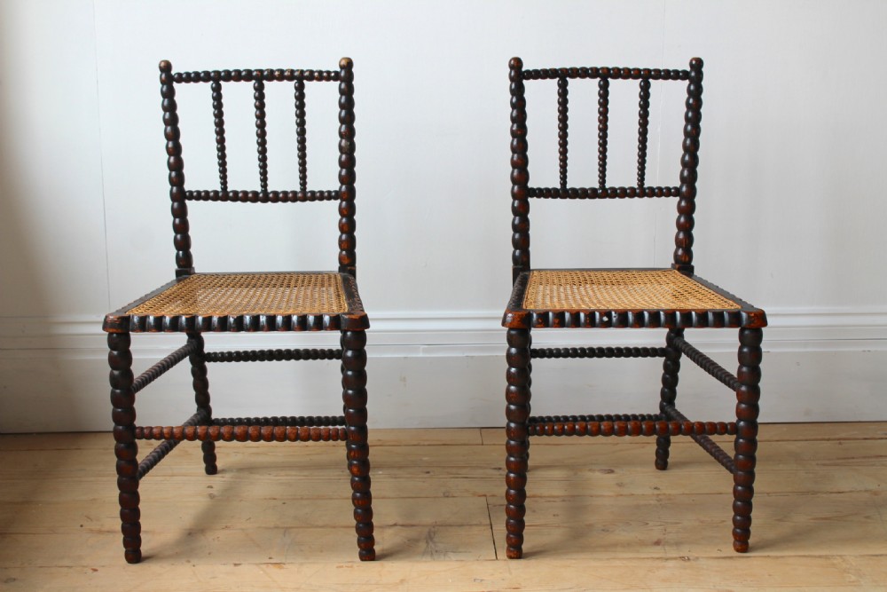 Pair of 19th Century Bobbin Chairs