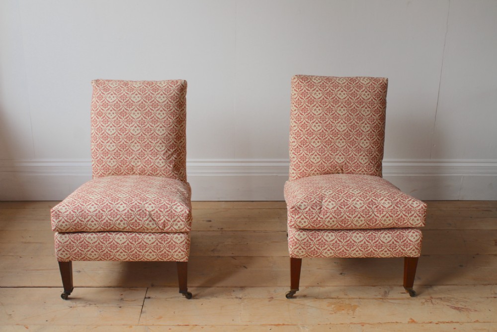 Pair of Howard and Sons Slipper Chairs View II