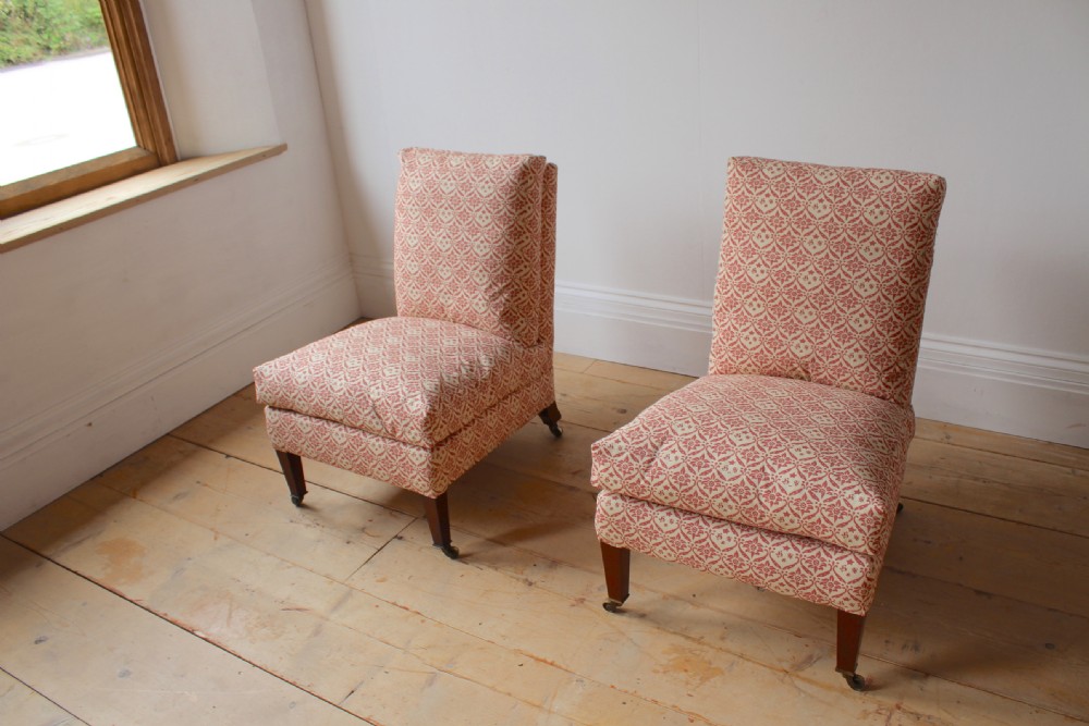 Pair of Howard and Sons Slipper Chairs View III