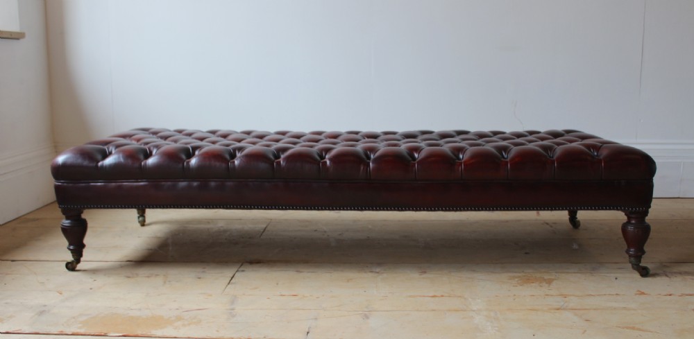 19th Century Leather Ottoman