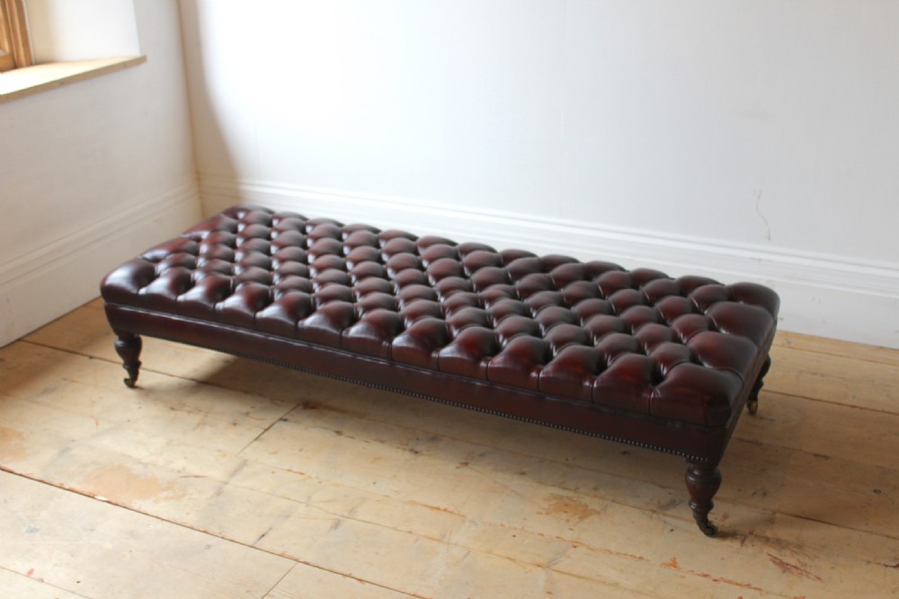 19th Century Leather Ottoman View III
