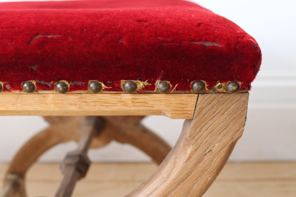 Pair of Gothic Pugin Style Stools View IV