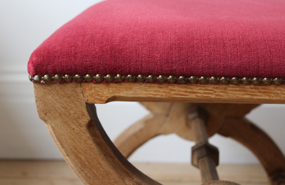 Pair of Gothic Pugin Style Stools View V