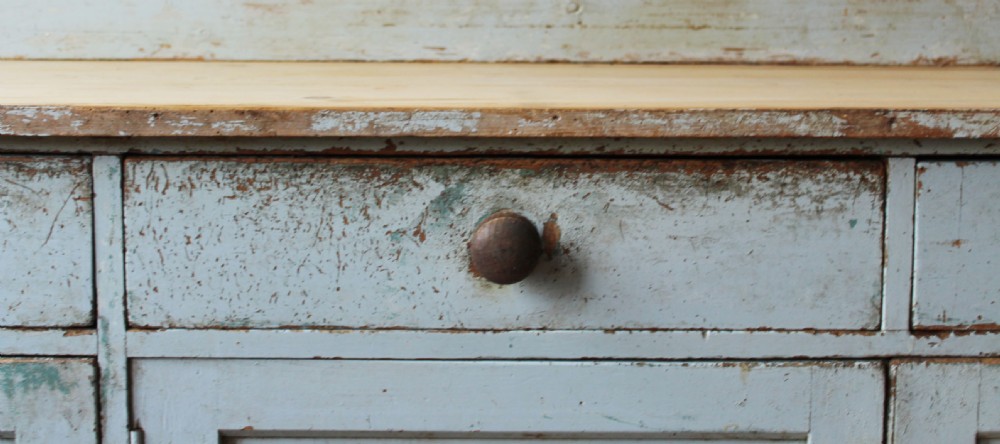 19th Century Painted Pine Dresser Base View V