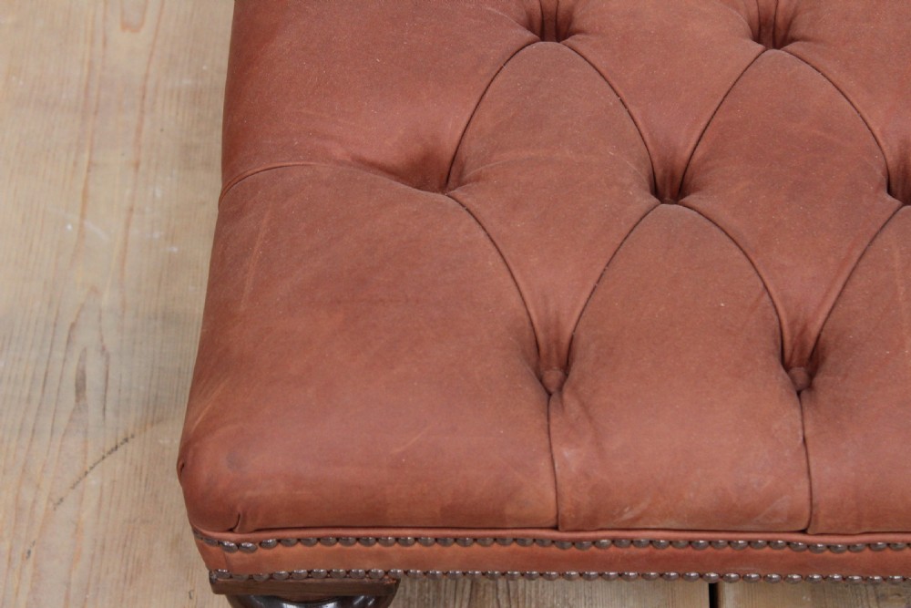19th Century Leather Ottoman View IV
