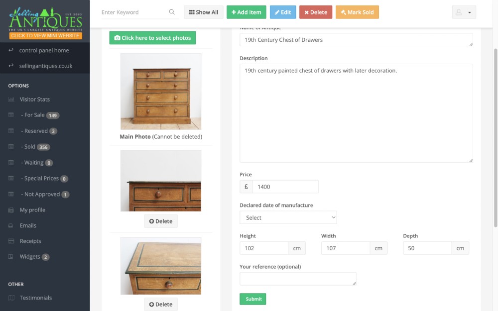 19th Century Chest of Drawers View V