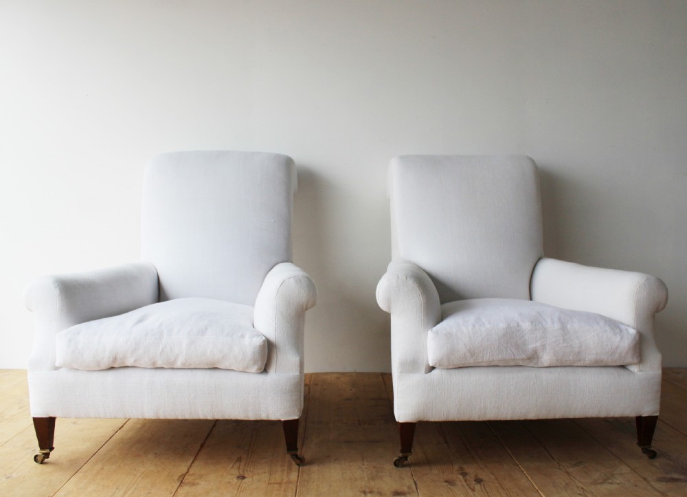 Pair of 19th Century Howard Style Armchair 