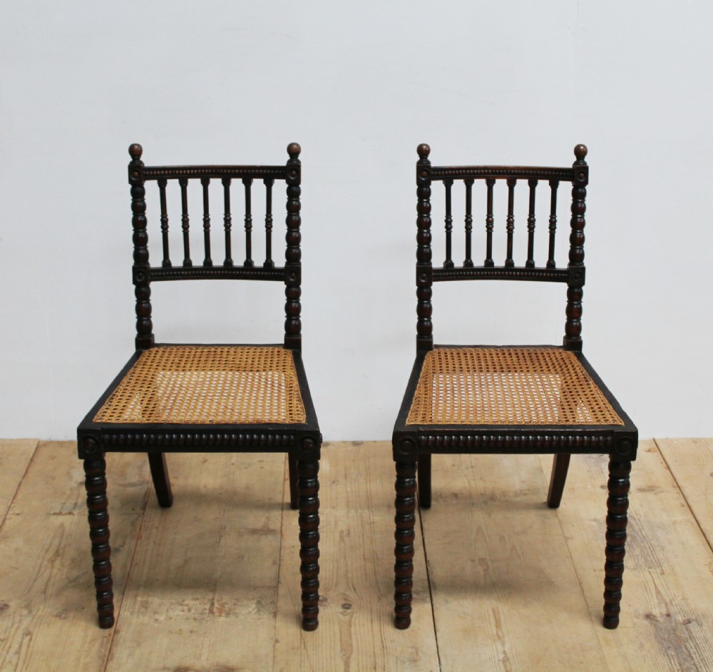 Pair of 19th century Bobbin Side Chairs View II