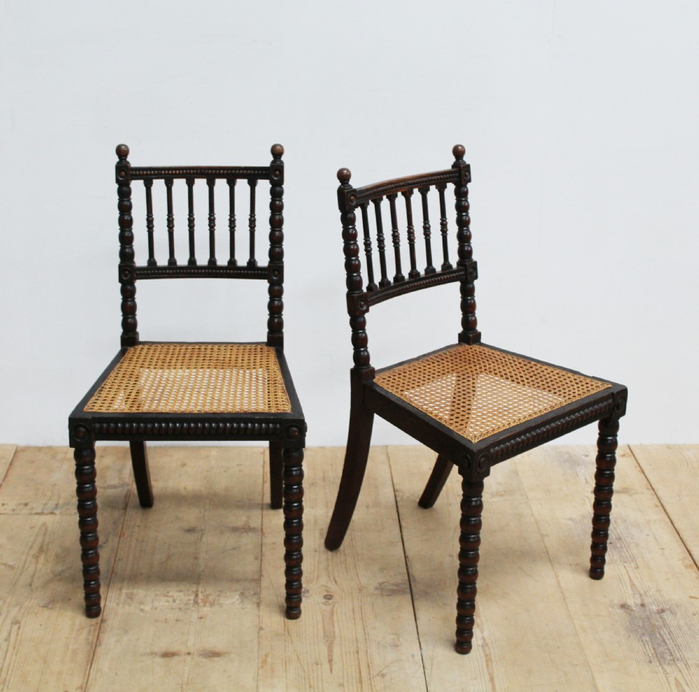Pair of 19th century Bobbin Side Chairs View III