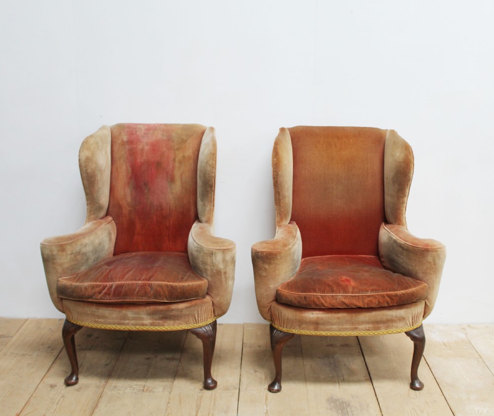 Pair of 19th Century Wing Chairs View II