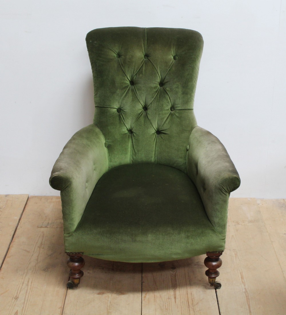 19th Century Button Back Armchair View IV