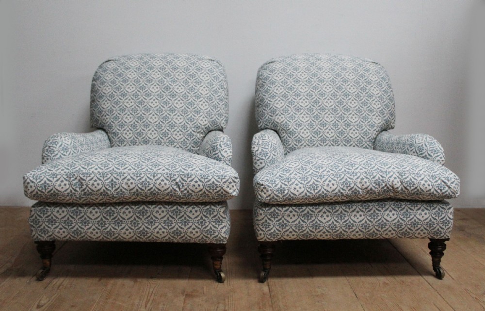 Pair of Howard and Sons Grafton Armchairs 