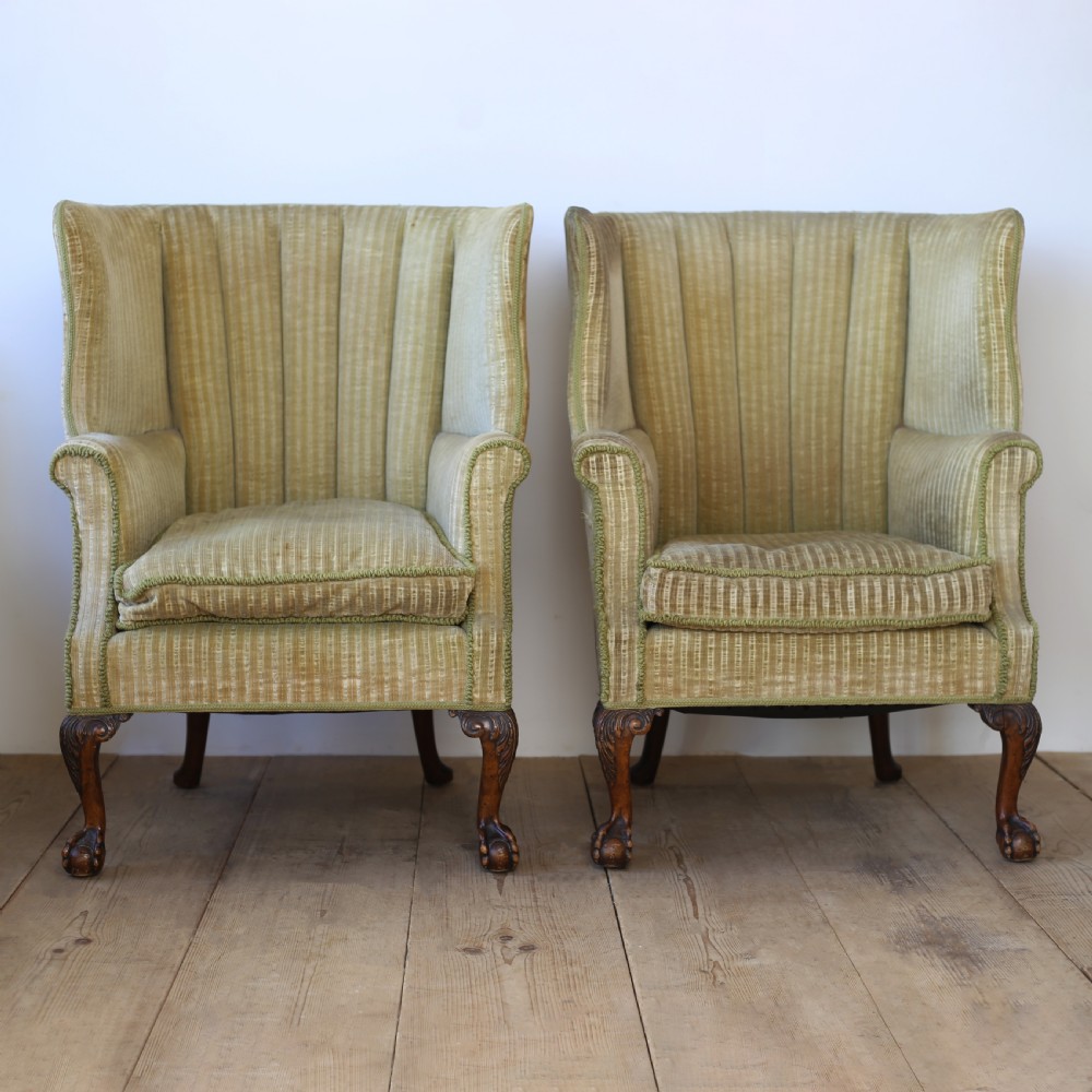 Pair of 20th Century Barrel Back Armchairs