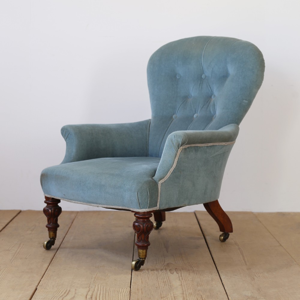 19th Century Button Back Armchair View III