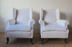 PAIR OF 19TH CENTURY WING CHAIRS