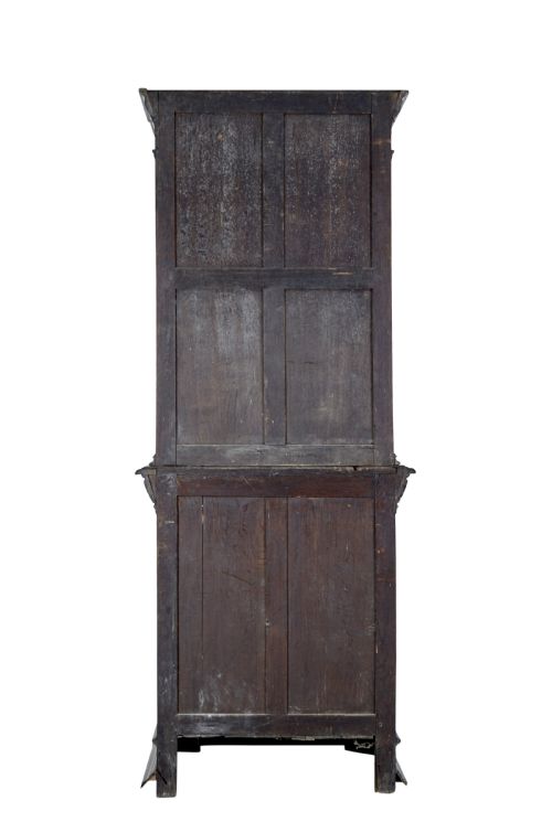 19TH CENTURY FLEMISH OAK AND STAIN GLASS CABINET - ADDITIONAL PHOTO 3