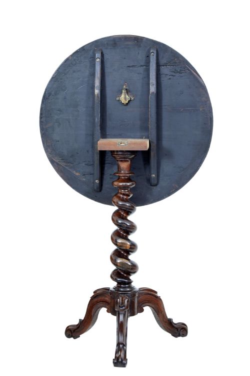 EARLY VICTORIAN 19TH CENTURY WALNUT INLAID TILT TOP OCCASIONAL TABLE - ADDITIONAL PHOTO 2