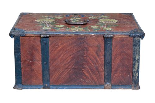 MID 19TH CENTURY SWEDISH FOLK ART PAINTED BOX - ADDITIONAL PHOTO 7