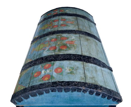 SWEDISH MID 19TH CENTURY HAND PAINTED OAK DOME TOP COFFER - ADDITIONAL PHOTO 6
