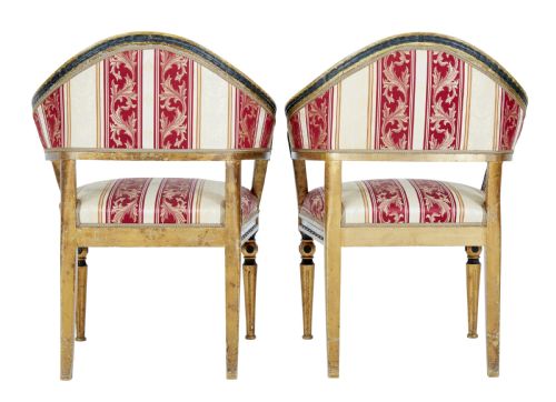 PAIR OF 19TH CENTURY SWEDISH CARVED GILT ARMCHAIRS - ADDITIONAL PHOTO 2