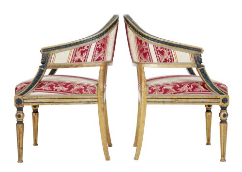 PAIR OF 19TH CENTURY SWEDISH CARVED GILT ARMCHAIRS - ADDITIONAL PHOTO 3