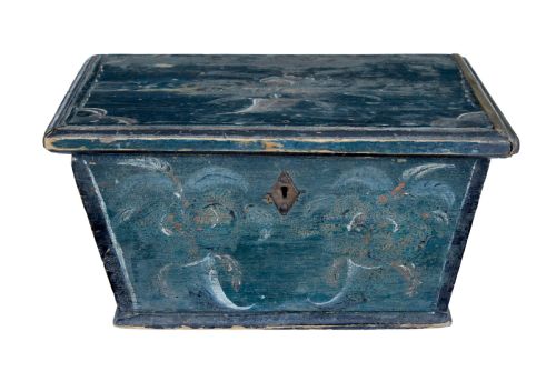SMALL 19TH CENTURY ORIGINAL PAINTED SARCOPHAGUS BOX - ADDITIONAL PHOTO 1