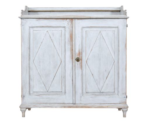 SWEDISH 19TH CENTURY PAINTED PINE CUPBOARD - ADDITIONAL PHOTO 1