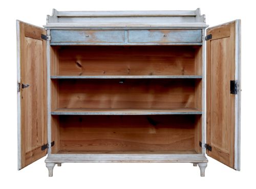 SWEDISH 19TH CENTURY PAINTED PINE CUPBOARD - ADDITIONAL PHOTO 2