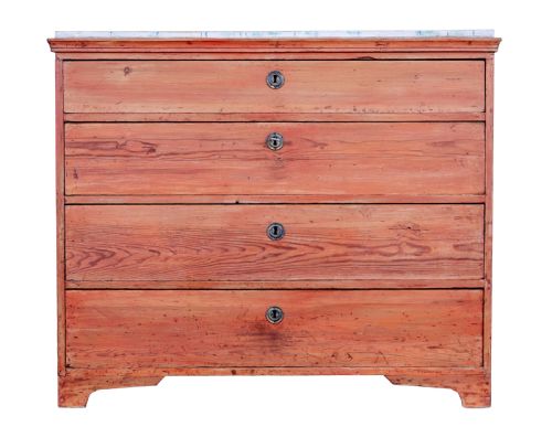 SWEDISH EARLY 19TH CENTURY PAINTED PINE CHEST OF DRAWERS - ADDITIONAL PHOTO 1
