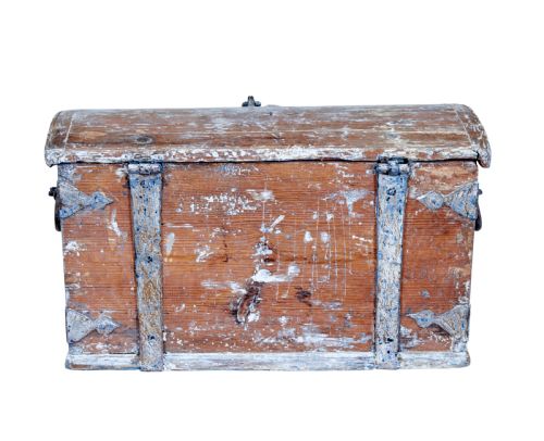 SMALL MID 19TH CENTURY SWEDISH PAINTED PINE STRONG BOX - ADDITIONAL PHOTO 5