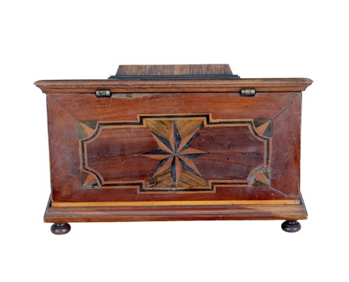 19TH CENTURY MARQUETRY FRUITWOOD DESKTOP BOX - ADDITIONAL PHOTO 2