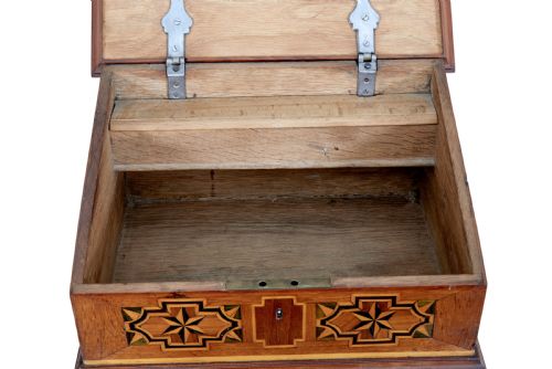 19TH CENTURY MARQUETRY FRUITWOOD DESKTOP BOX - ADDITIONAL PHOTO 5