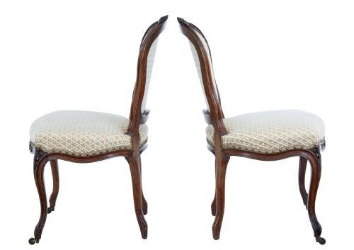 PAIR OF 19TH CENTURY CARVED WALNUT SIDE CHAIRS - ADDITIONAL PHOTO 1
