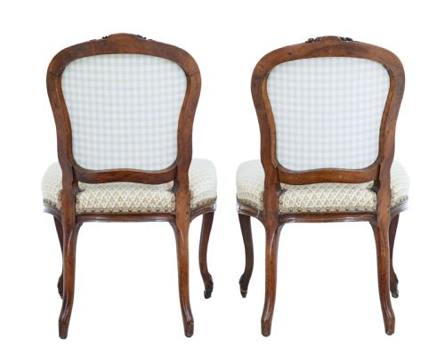 PAIR OF 19TH CENTURY CARVED WALNUT SIDE CHAIRS - ADDITIONAL PHOTO 2