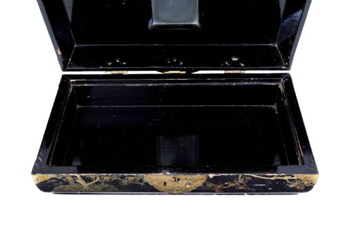 19TH CENTURY BLACK LACQUERED JEWELLERY BOX - ADDITIONAL PHOTO 4