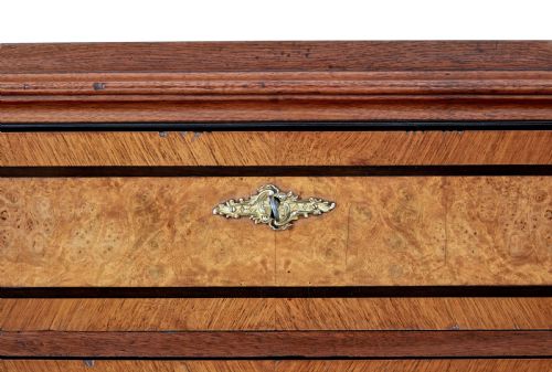 19TH CENTURY BURR WALNUT TALL CHEST OF DRAWERS - ADDITIONAL PHOTO 7