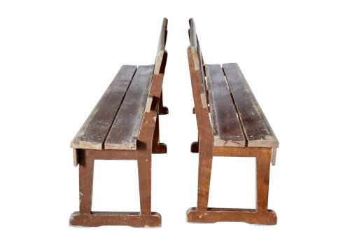 PAIR OF SCANDINAVIAN PAINTED PINE BENCHES - ADDITIONAL PHOTO 2