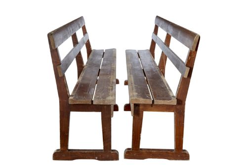 PAIR OF SCANDINAVIAN PAINTED PINE BENCHES - ADDITIONAL PHOTO 4