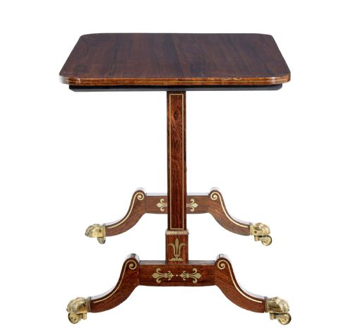 EARLY 19TH CENTURY REGENCY BRASS INLAID PALISANDER OCCASIONAL SIDE TABLE - ADDITIONAL PHOTO 3