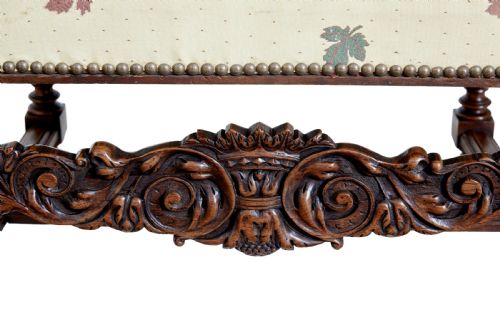 LARGE 19TH CENTURY FRENCH CARVED WALNUT ARMCHAIRS - ADDITIONAL PHOTO 4